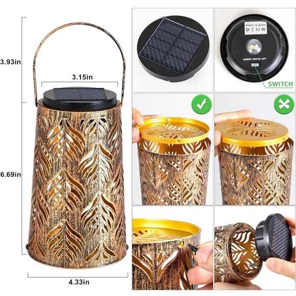 Outdoor Solar Lanterns - 4 Pack - Picture 6 of 13